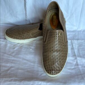 Michael Kors unisex Tan Slip-On Shoes